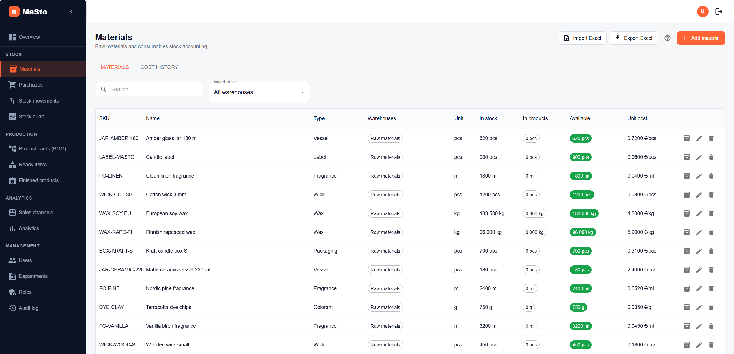 Inventory module